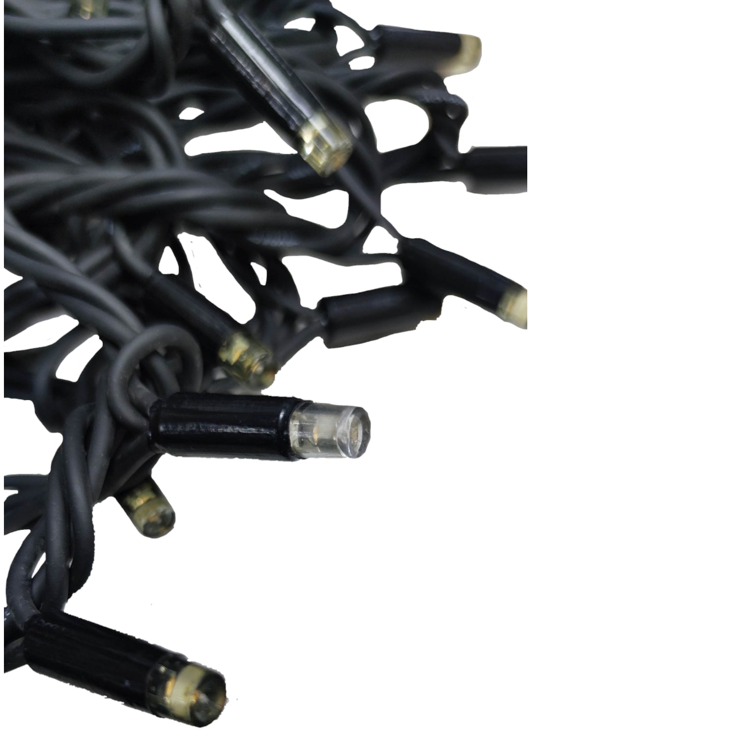 Weatherproof LED string lights 10 meters with durable black wire for outdoor decoration