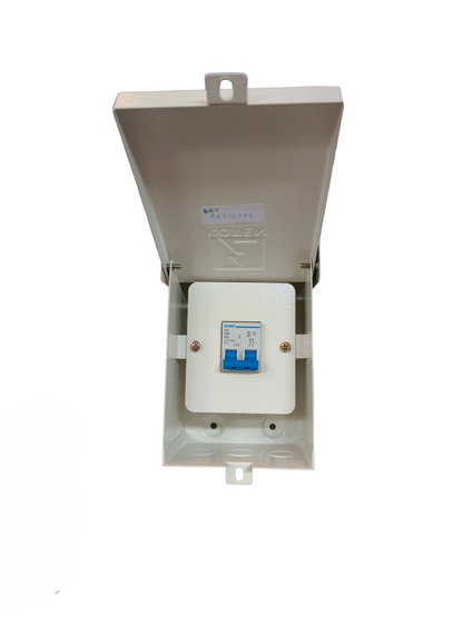 Koten Weatherproof MCB enclosure 2A-63A with secure interior for electrical circuit protection