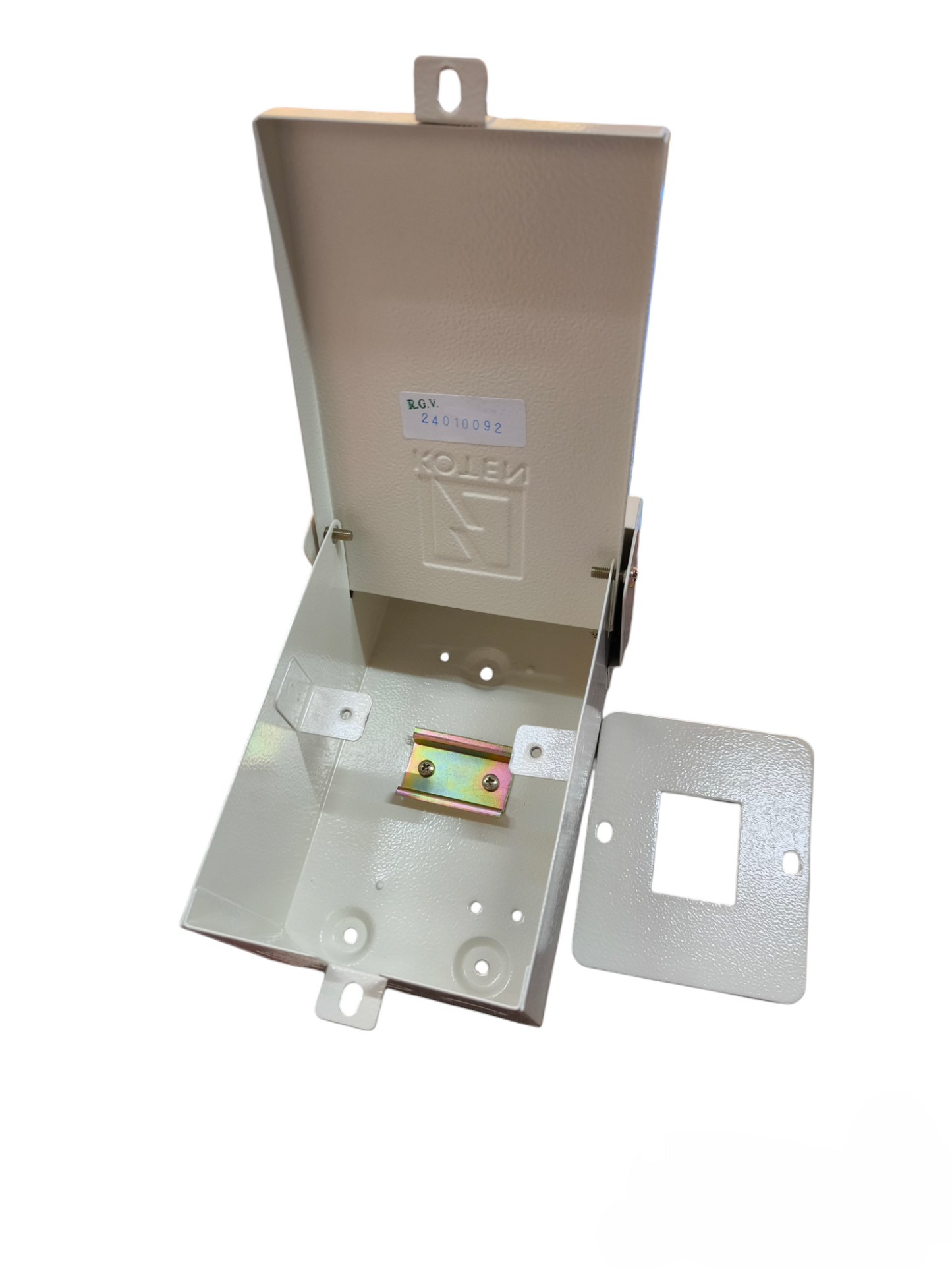 Koten Weatherproof MCB enclosure 2A-63A showing internal components and protective cover