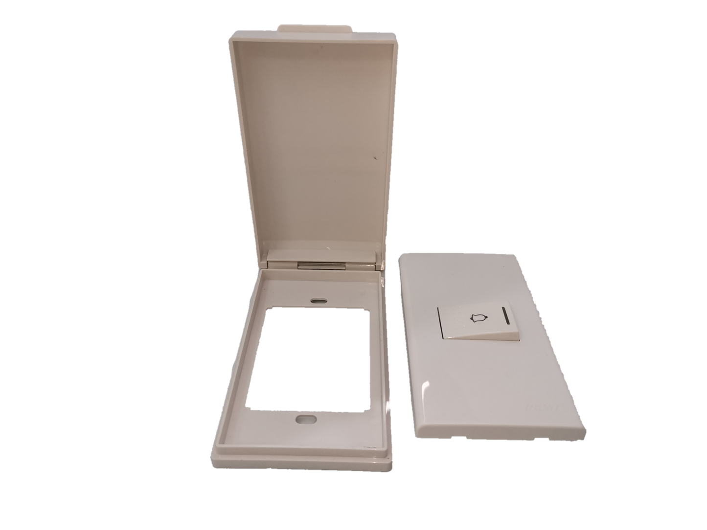 Royu Weatherproof Plate 1 Gang Doorbell Switch with protective cover and white finish