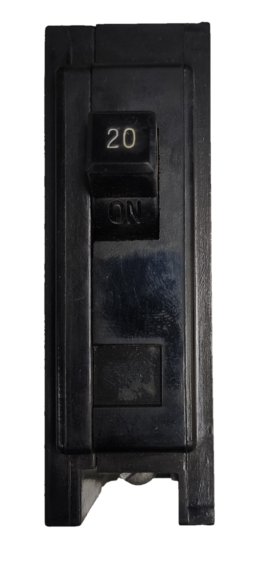 Westinghouse 20A 1 Pole Circuit Breaker Plug-in in black with on off switch for electrical protection