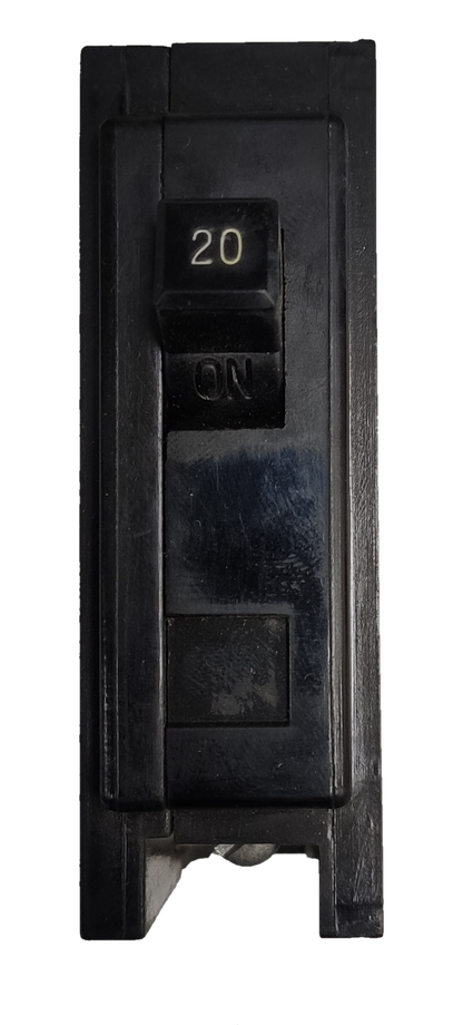 Westinghouse 20A 1 Pole Circuit Breaker Plug-in in black with on off switch for electrical protection