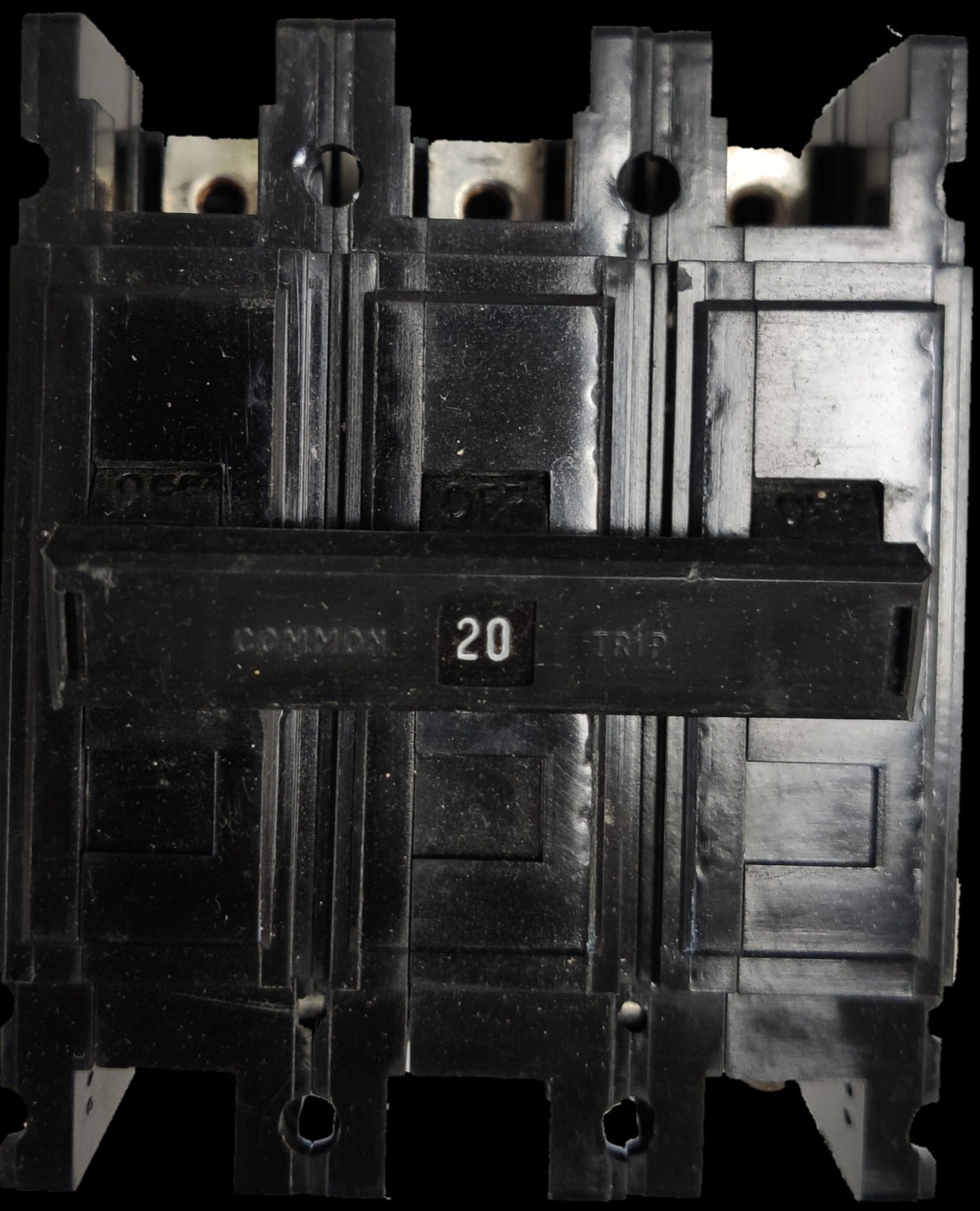 Westinghouse 20A 3 Pole 3 Phase Circuit Breaker Bolt on black electrical component