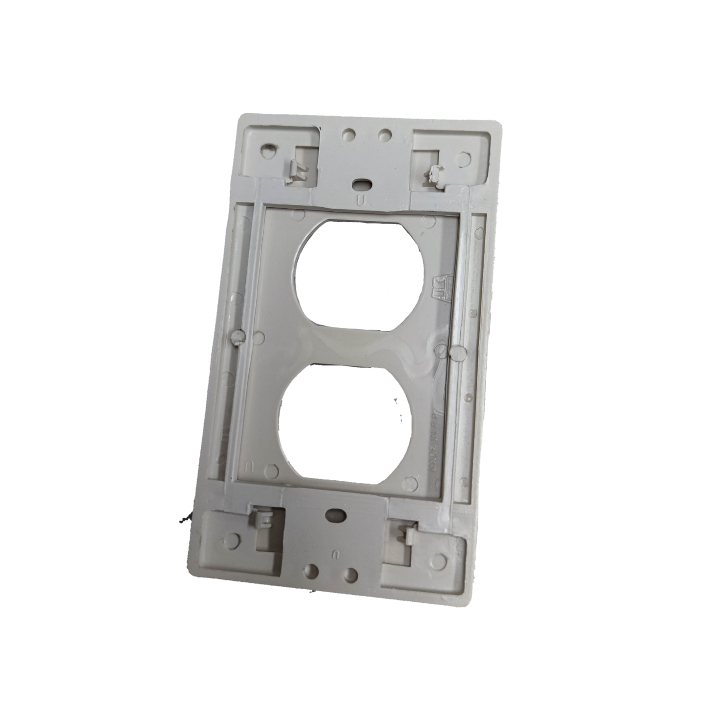 Kopez white 2 gang outlet cover plate for power points switches and plugs
