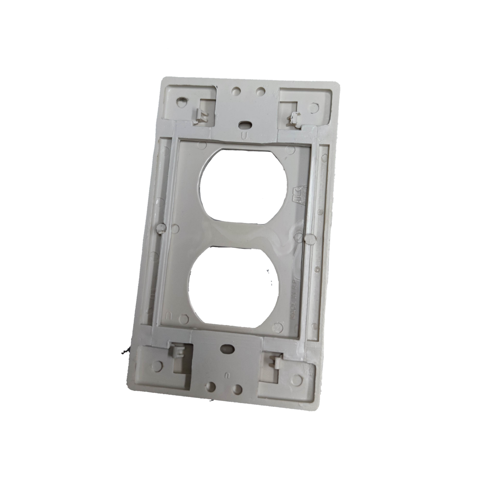 Kopez white 2 gang outlet cover plate for power points switches and plugs