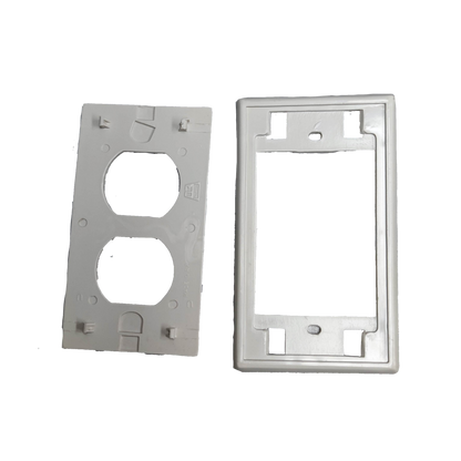 Kopez white 2 gang outlet cover plate with mounting bracket for electrical power points