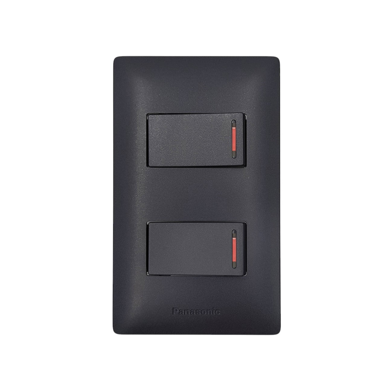 Panasonic Illuminated 2 Gang 1 Way Switch 3 Device Slim Art Series Metallic Black WSAG6802MB-1/2XWSAG5571MB-5