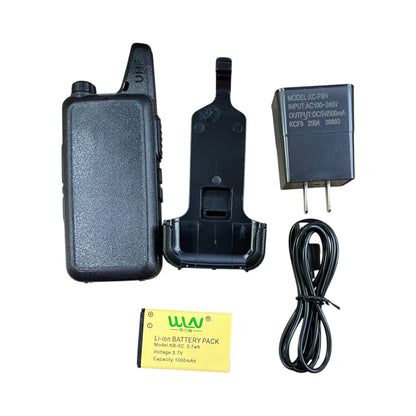 WLW Two-Way Radio 400-470Hz Black  10-15 Meters, Walkie Talkie UHF 400-470Mhz