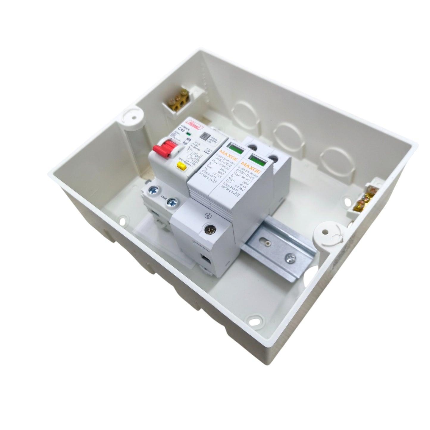 Maxge with Himel 40A 2pole SPD with RCBO Electric Vehicle Charging Port Safety Device with Enclosure Surge Protection Device