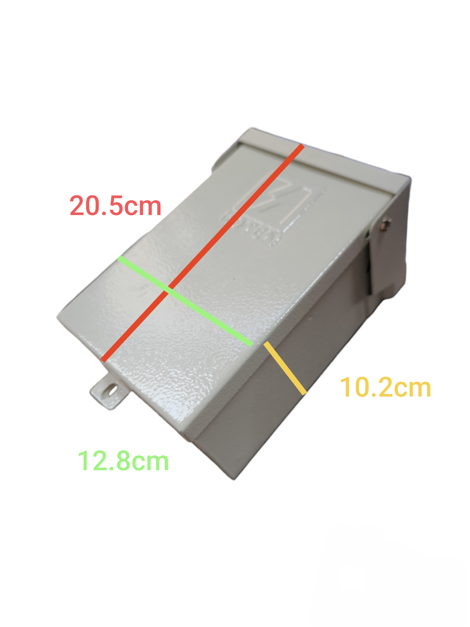 Koten Miniature Circuit Breaker 3Pole with protective grey casing and dimensions shown