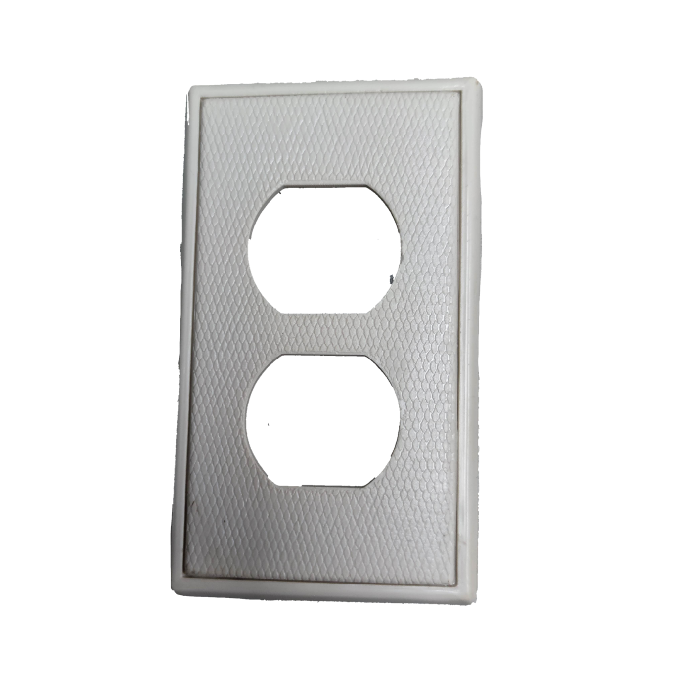 Kopez white 2 gang outlet cover plate with textured surface for power points and switches