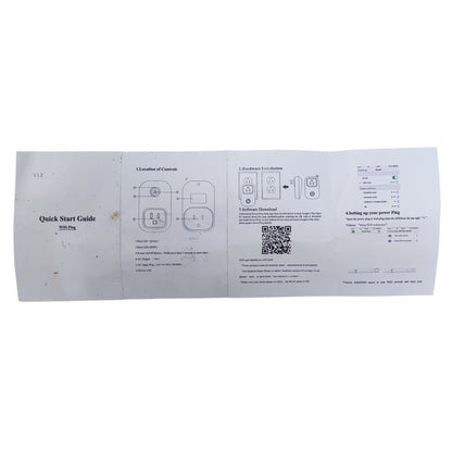 Quick start guide for Wifi Smart Outlet 5A 220V showing controls layout and setup instructions