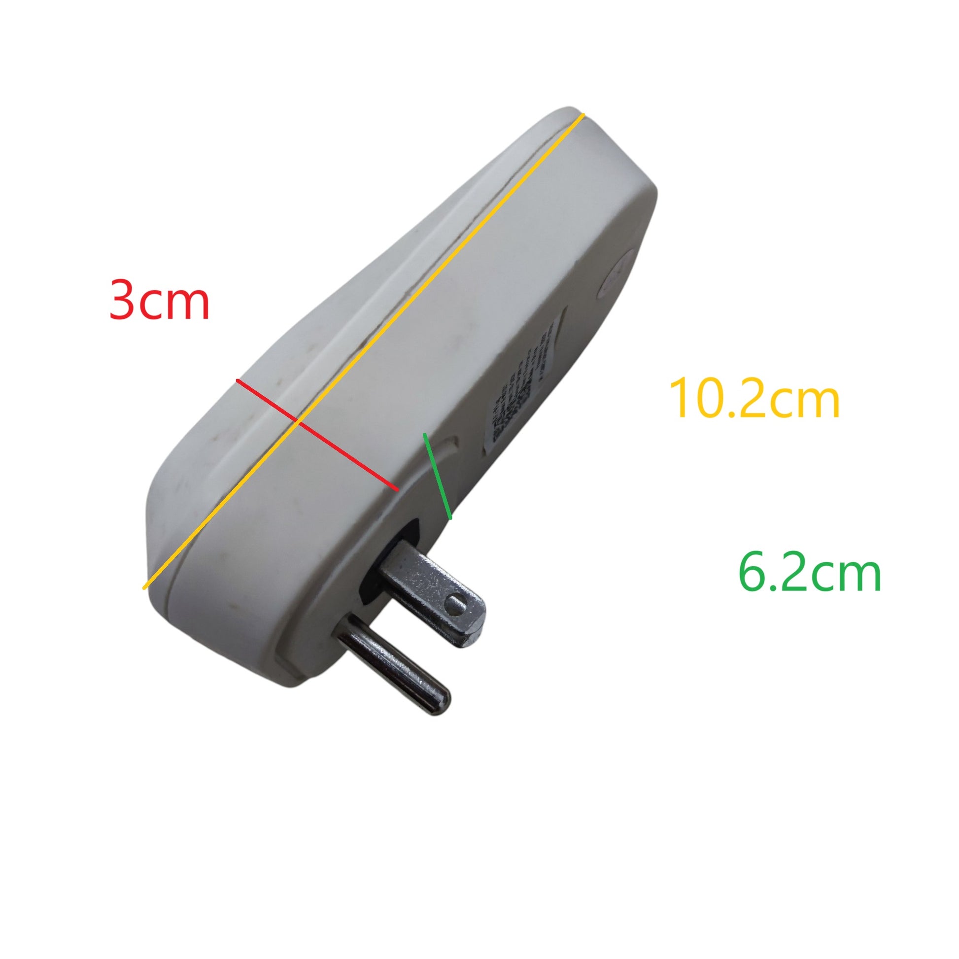 White Wifi Smart Outlet 5A 220V power plug with two metal prongs and compact design