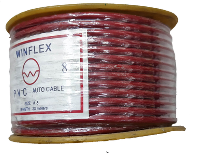 Winflex Auto Wire 14 AWG red PVC insulated automotive cable on spool 30 meters long