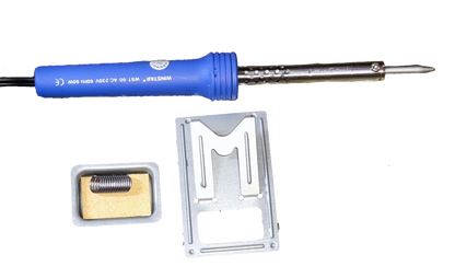 Winstar 60W soldering iron 220V with blue handle and metal tip including stand and cleaning sponge