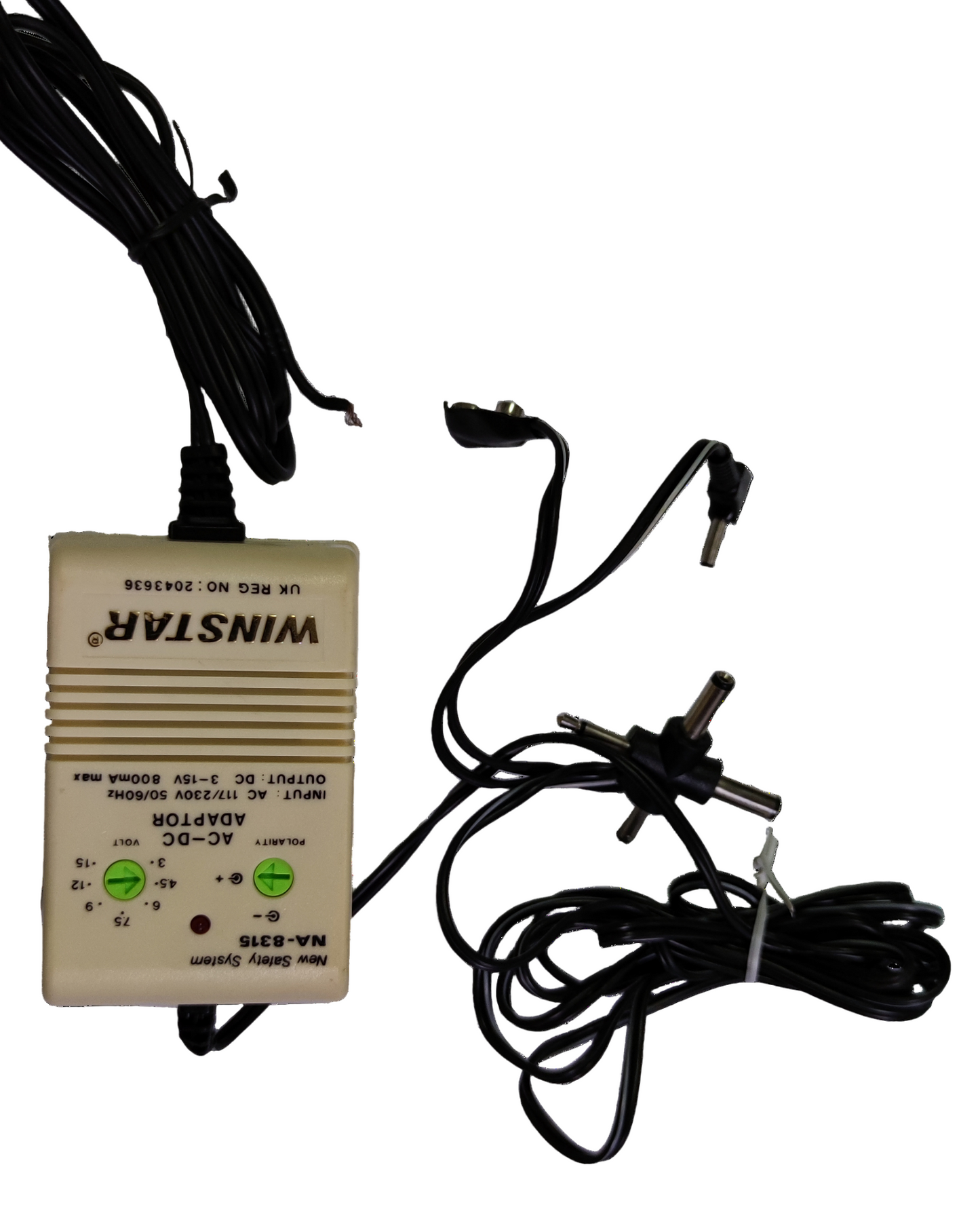 Electx Electrical Supply 800mA AC to DC adaptor with multiple connectors and adjustable output