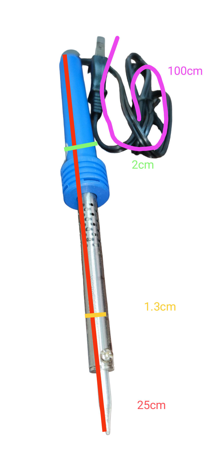 Winstar 80W soldering iron 220V with blue handle and 100cm power cord for precise electronic repairs