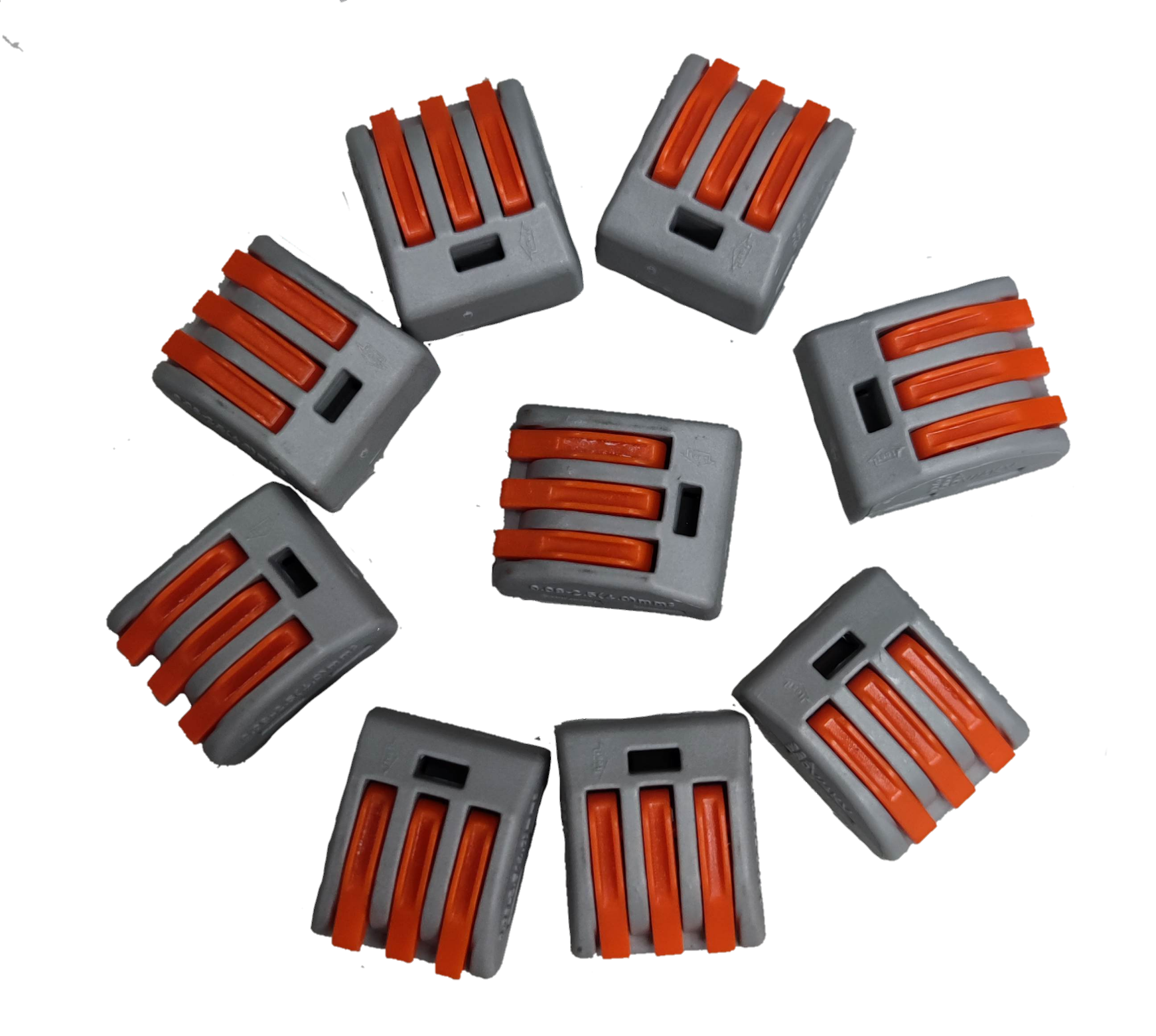 32A 250V wire connector 5 pack showing multiple gray and orange electrical wire connectors