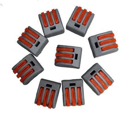 32A 250V wire connector 5 pack showing multiple gray and orange electrical wire connectors