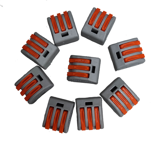 32A 250V wire connector 5 pack showing multiple gray and orange electrical wire connectors