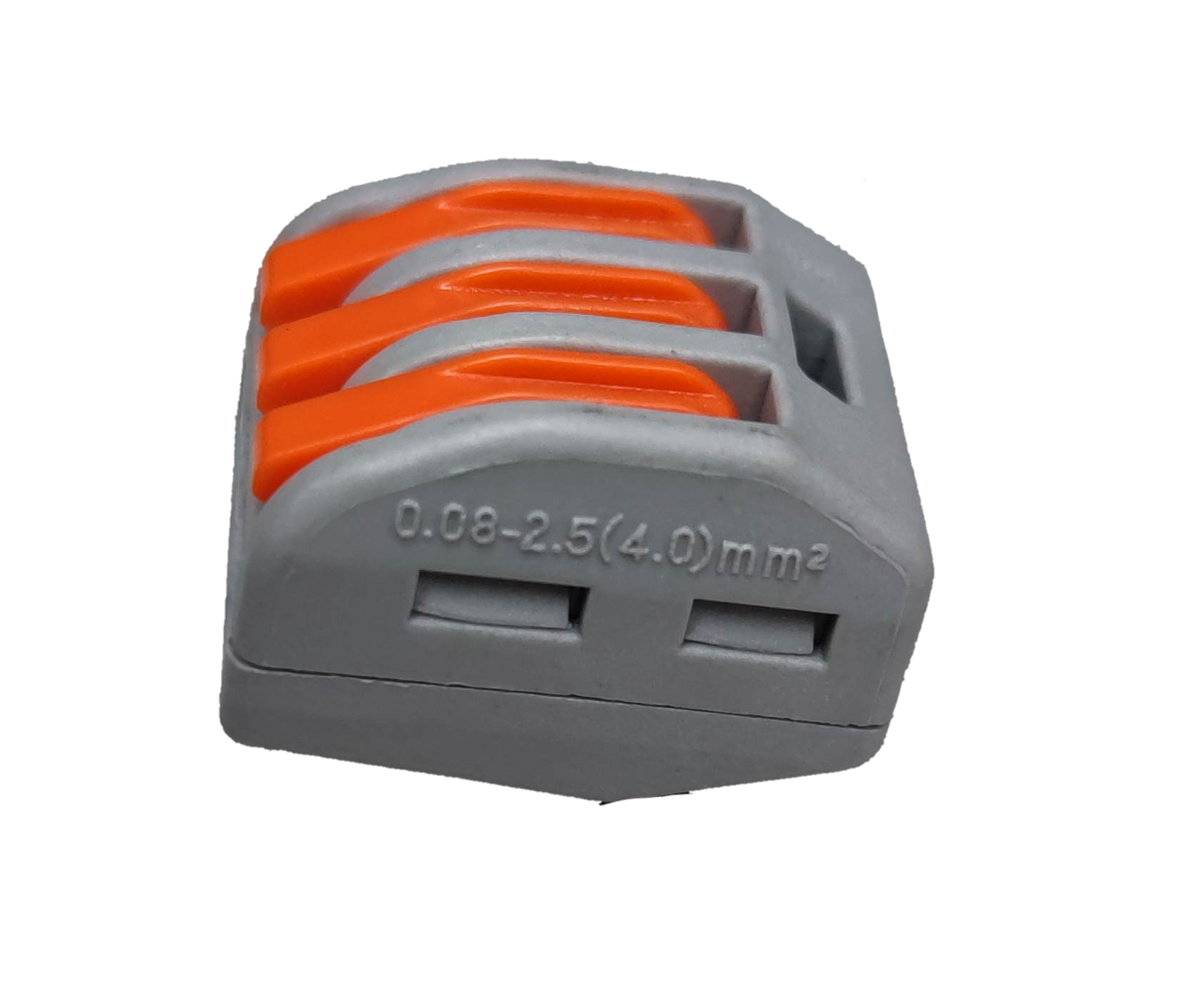 32A 250V wire connector 5 pack with gray and orange levers for electrical wiring connections