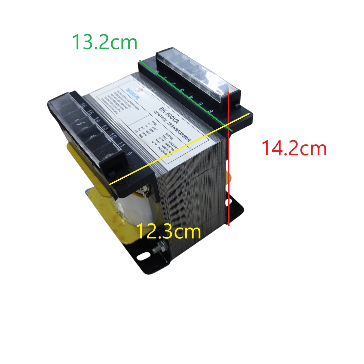 Wixim 400VA Control Transformer laminated core with terminal blocks on mounting base for control panels 13.2cm 12.3cm 14.2cm