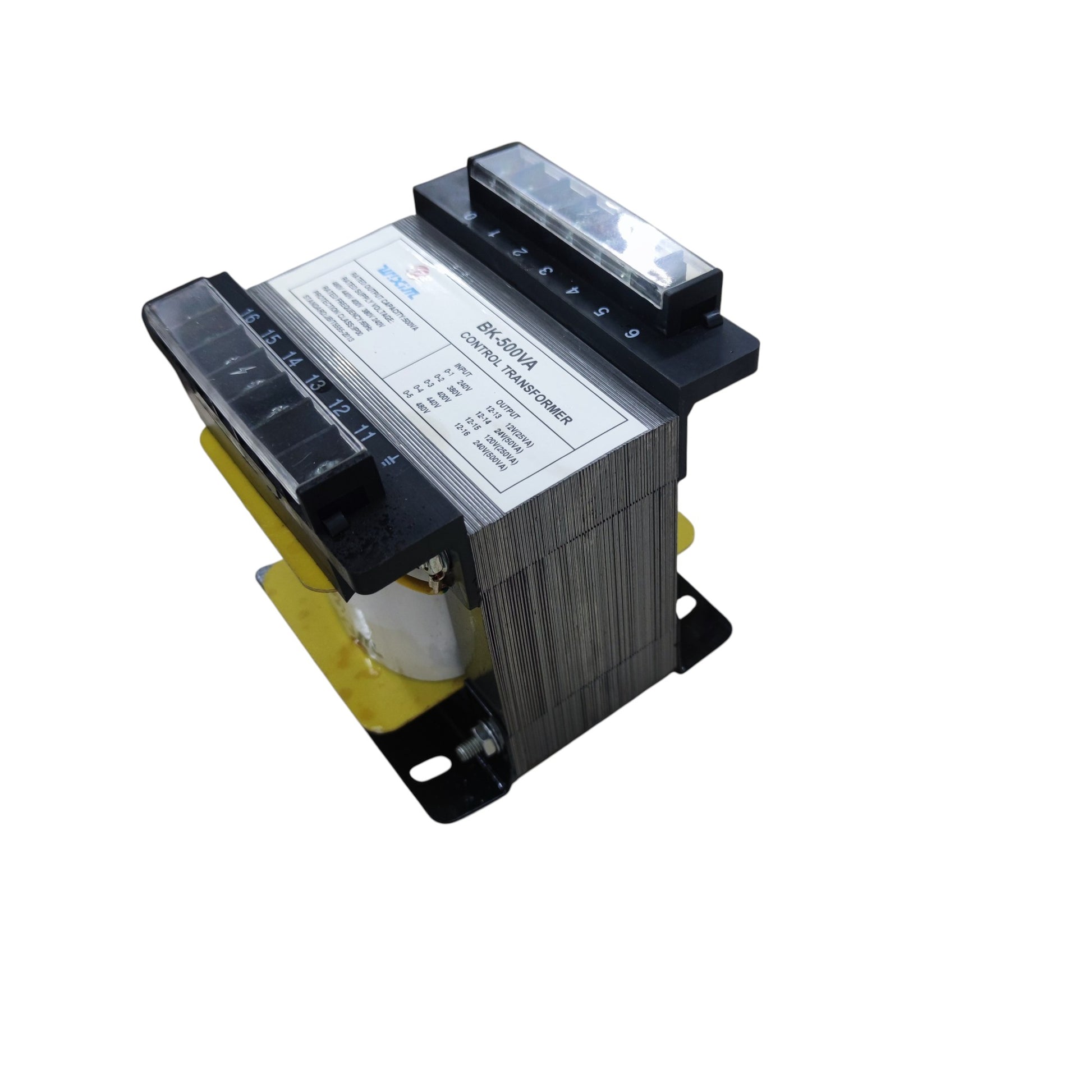 Wixim 500VA Control Transformer open frame laminated core with dual terminal blocks for control circuits