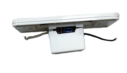 Omni white 1 way touch sensor switch rear view showing wiring and mounting module for wall installation