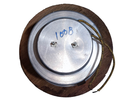 Local wooden border down light fixture with metal housing and electrical wires for installation