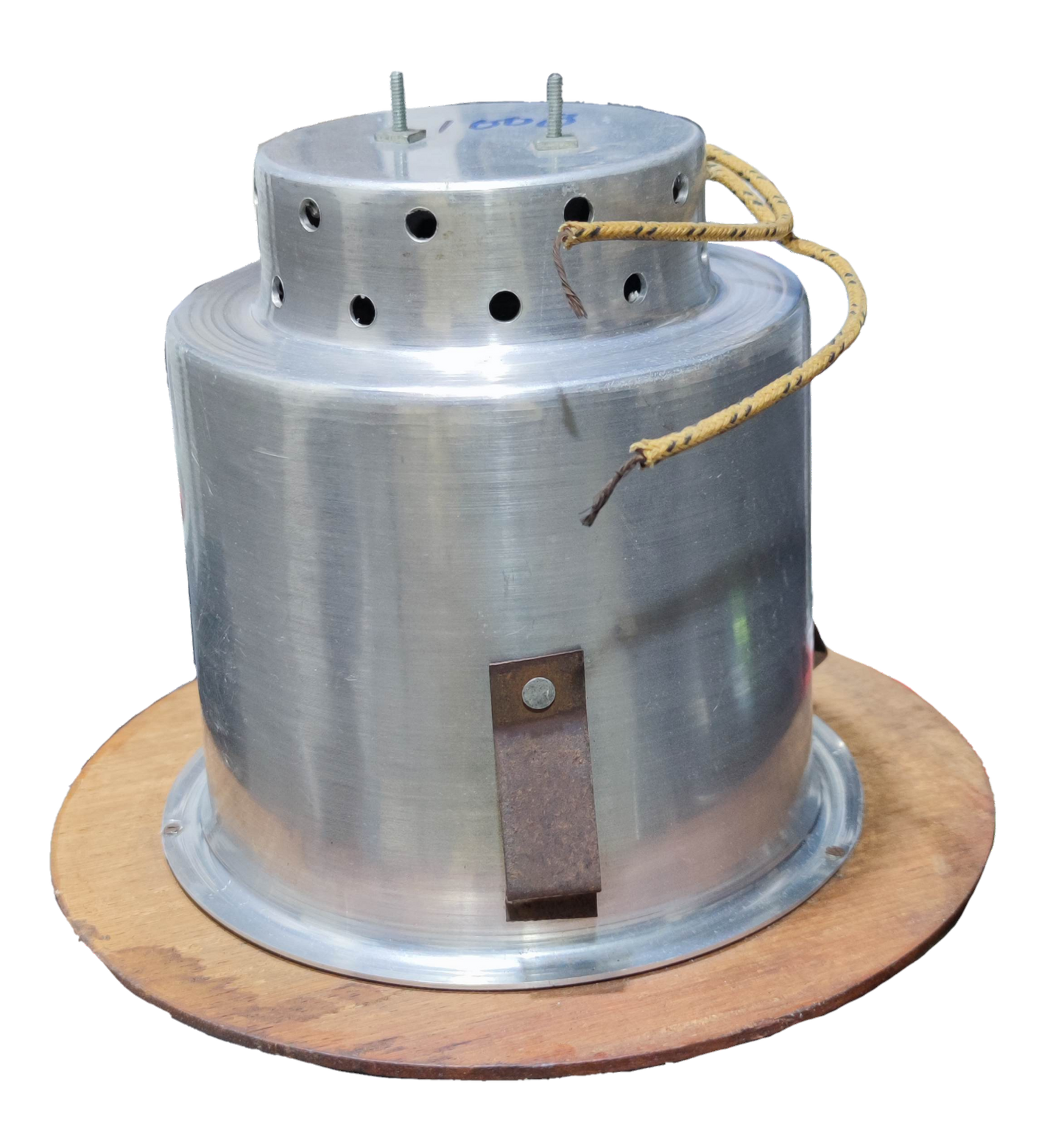 Local wooden border down light fixture with aluminum housing and wiring for lighting installation