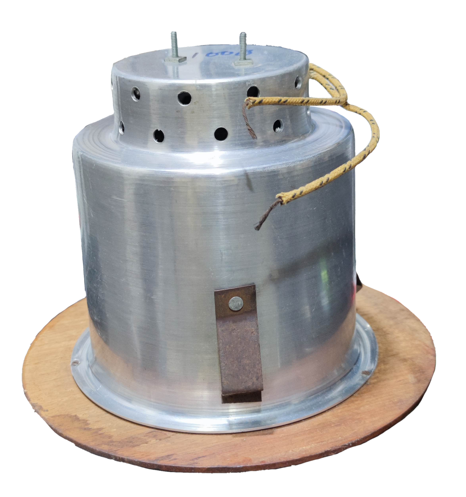 Local wooden border down light fixture with aluminum housing and wiring for lighting installation