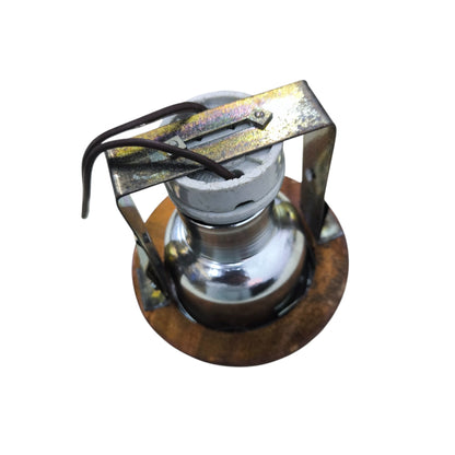 E27 silver reflector downlight ceiling fixture with metal mounting bracket and exposed wiring for recessed lighting