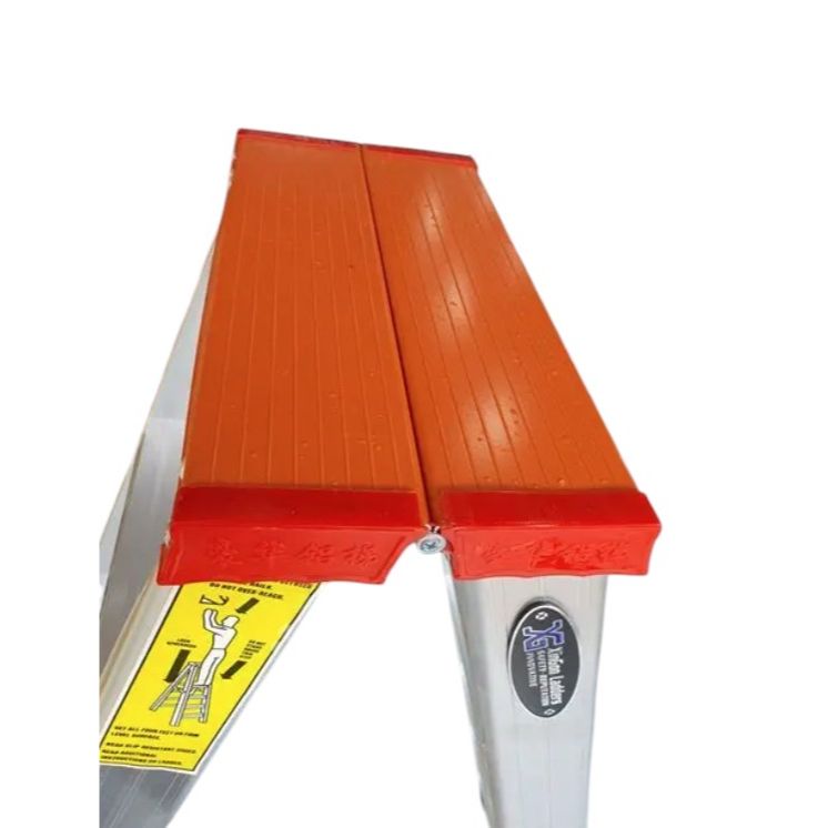 Tailee 8 Step Double Sided A Type Ladder aluminum A frame with orange non slip top caps and hinge