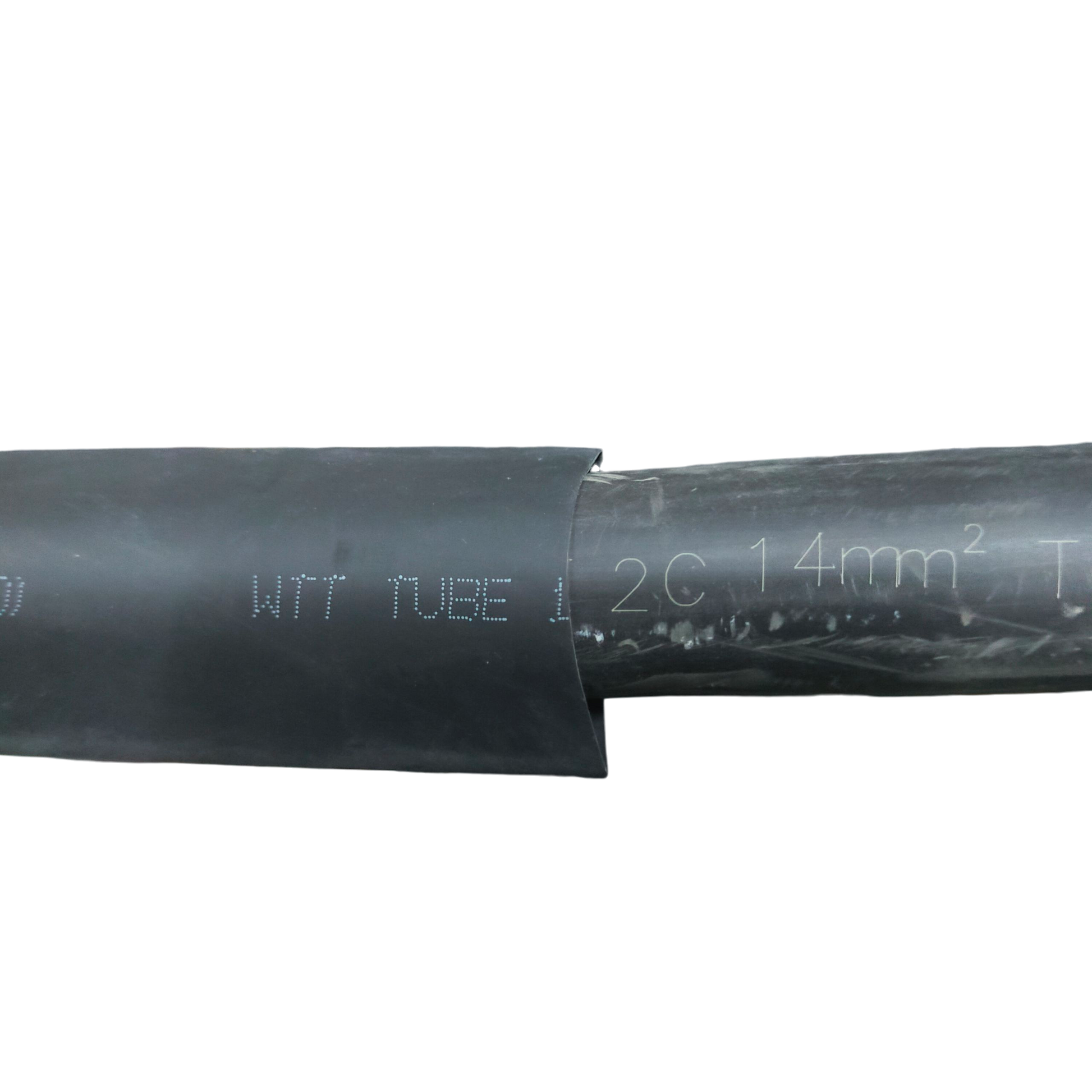 30mm Shrinkable Tube Black heat shrink sleeve on power cable for cable management and insulation