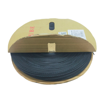 Roll of Heat Shrinkable Tube Black - 1mm cable management tube from China in cardboard packaging