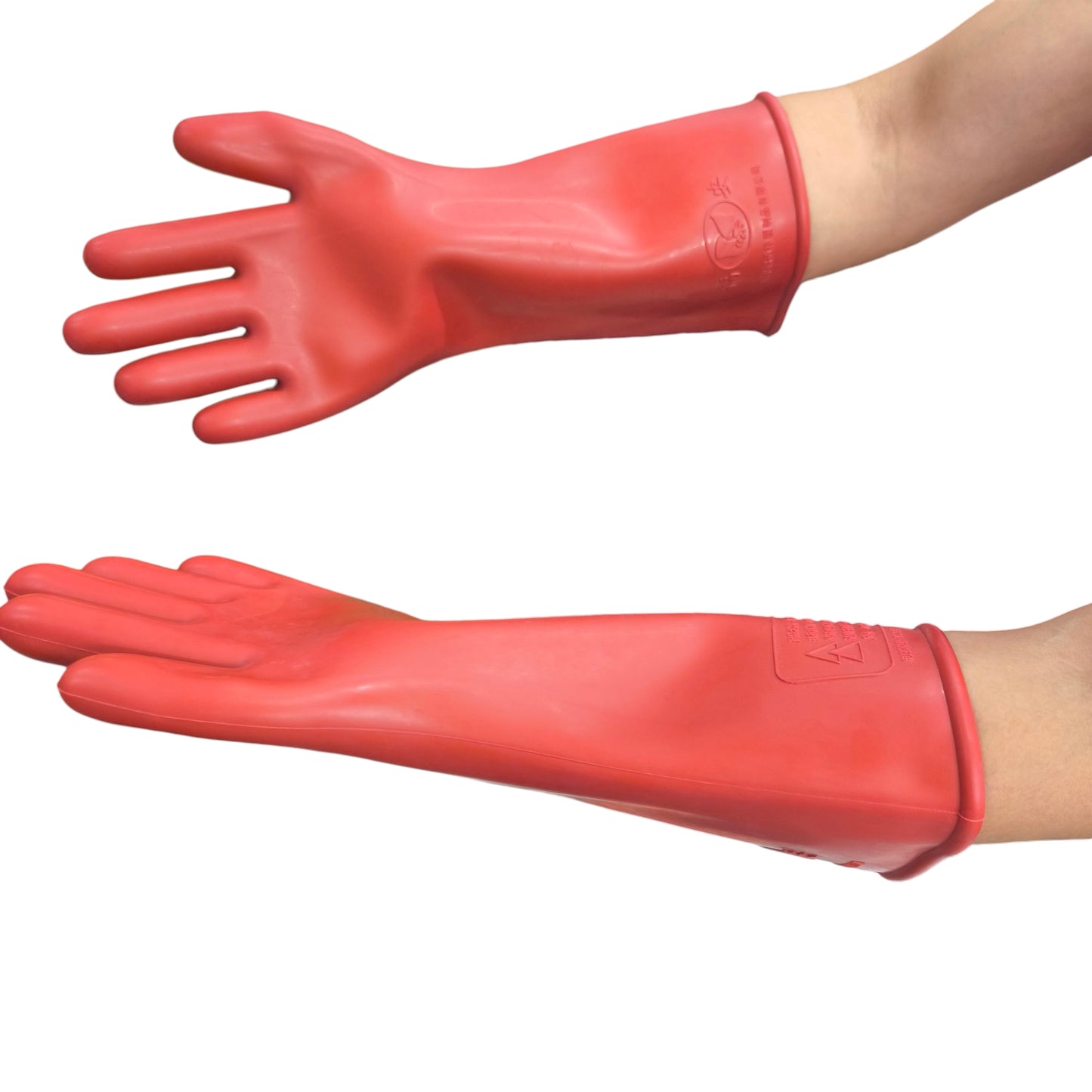 Red insulated 12KV Electrical Gloves Rubber long cuff safety gloves for high voltage electrical work