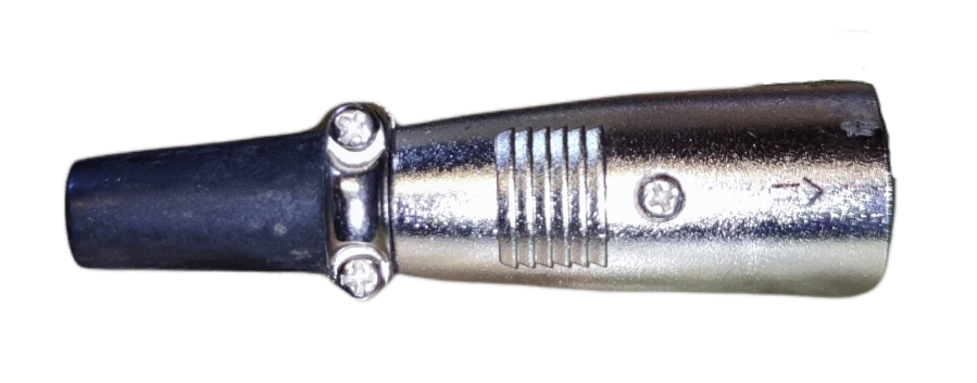 Close up of a China made XLR Male Canon Plug for professional studio equipment connections