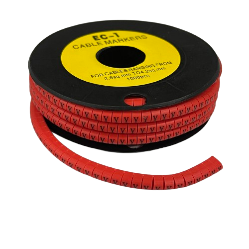 Grippes Y Marker Red 2.6mm to 4.2mm 1000pcs cable management markers on spool