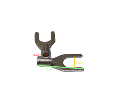Y Terminal 5mm YA-8C metal connector for electrical circuitry with dimensions shown