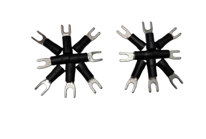 YBB-8 Y terminal spade connector set with durable black insulation for efficient electrical connections
