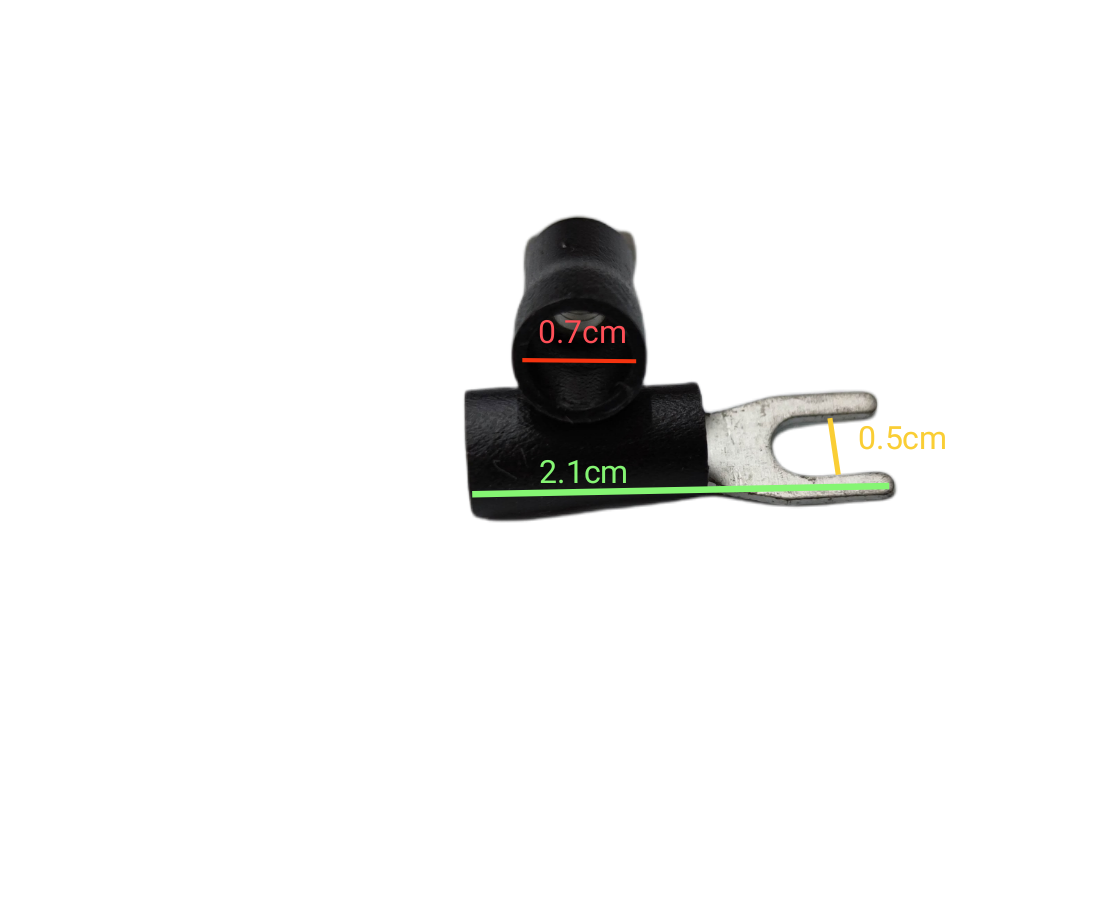 YBB-8 Y terminal spade connector with precise measurements for electrical circuitry applications