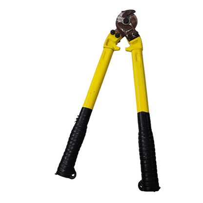 18 inch bolt cutter with yellow handles and black grips for heavy-duty cutting tasks