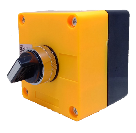 Auspicious 2 position selector switch 22mm with yellow and black housing for power control