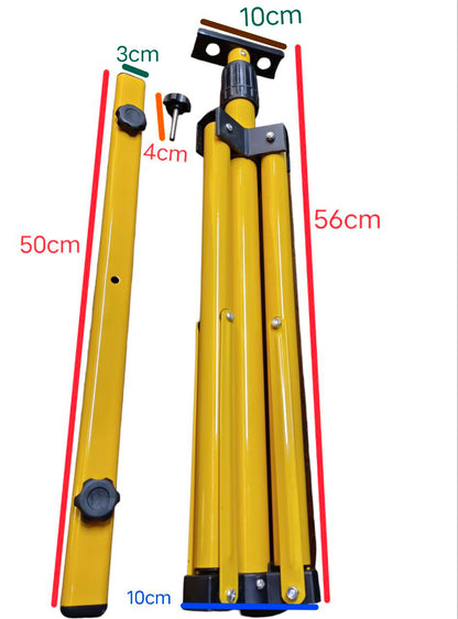 Grippes yellow metal Flood Light Stand 1 Meter 2Head with adjustable height measurements