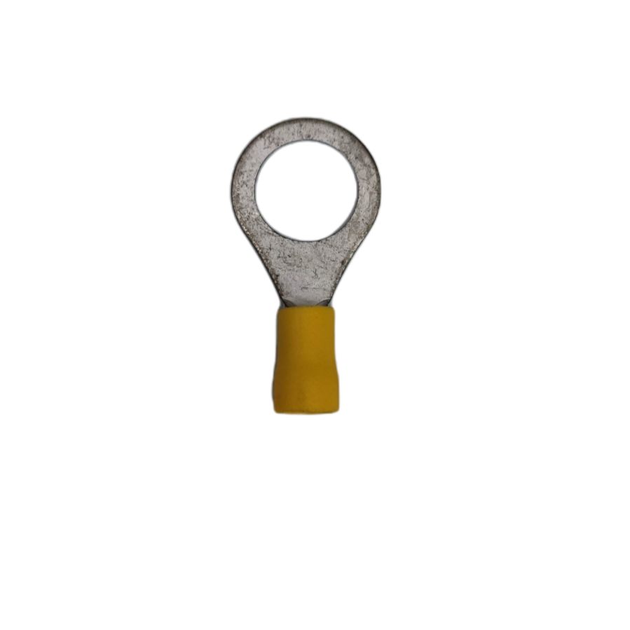Yellow ring terminal lugs AWG 10 Ring for secure electrical connections and wiring applications