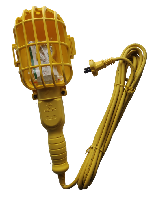 Bull Trouble Light E27 5 Meters Length with yellow protective cage and long power cord for work and safety
