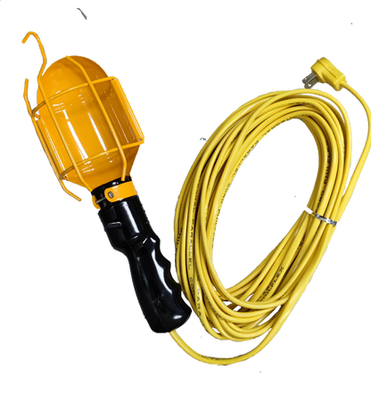Kopez yellow trouble light with 10 meter cord and protective cage for work and safety