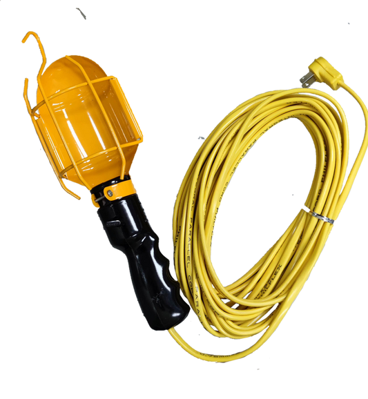 Kopez yellow trouble light with 10 meter cord and protective cage for work and safety