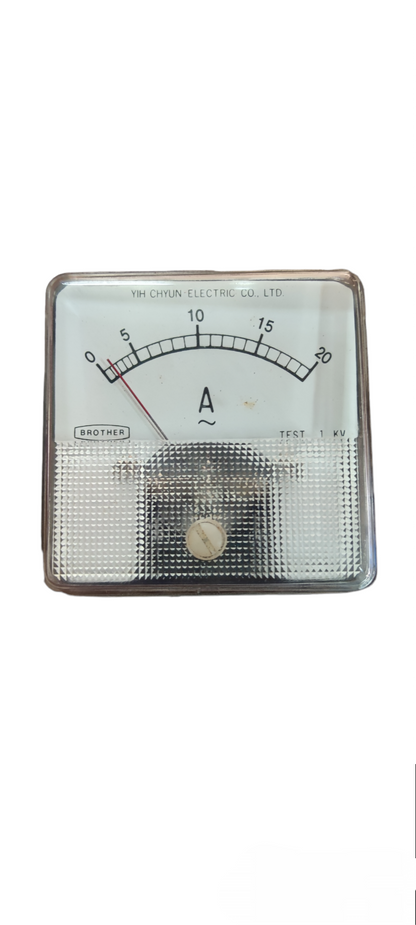 Brother 60mm square analog ammeter 220V with clear dial and needle display for electrical measurements