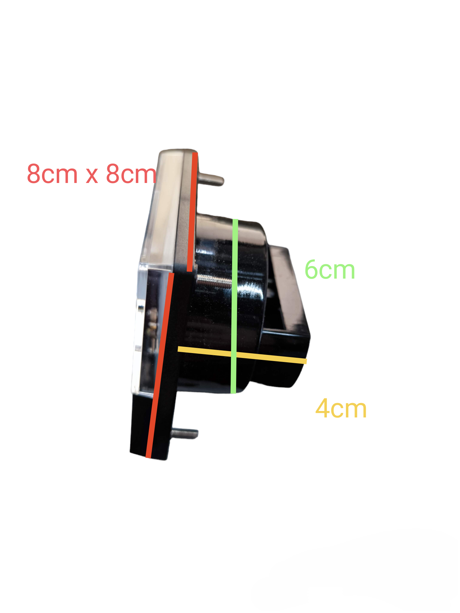 Yokohama 400A AC Panel Meter 80mm x 80mm side view showing compact electrical circuitry design